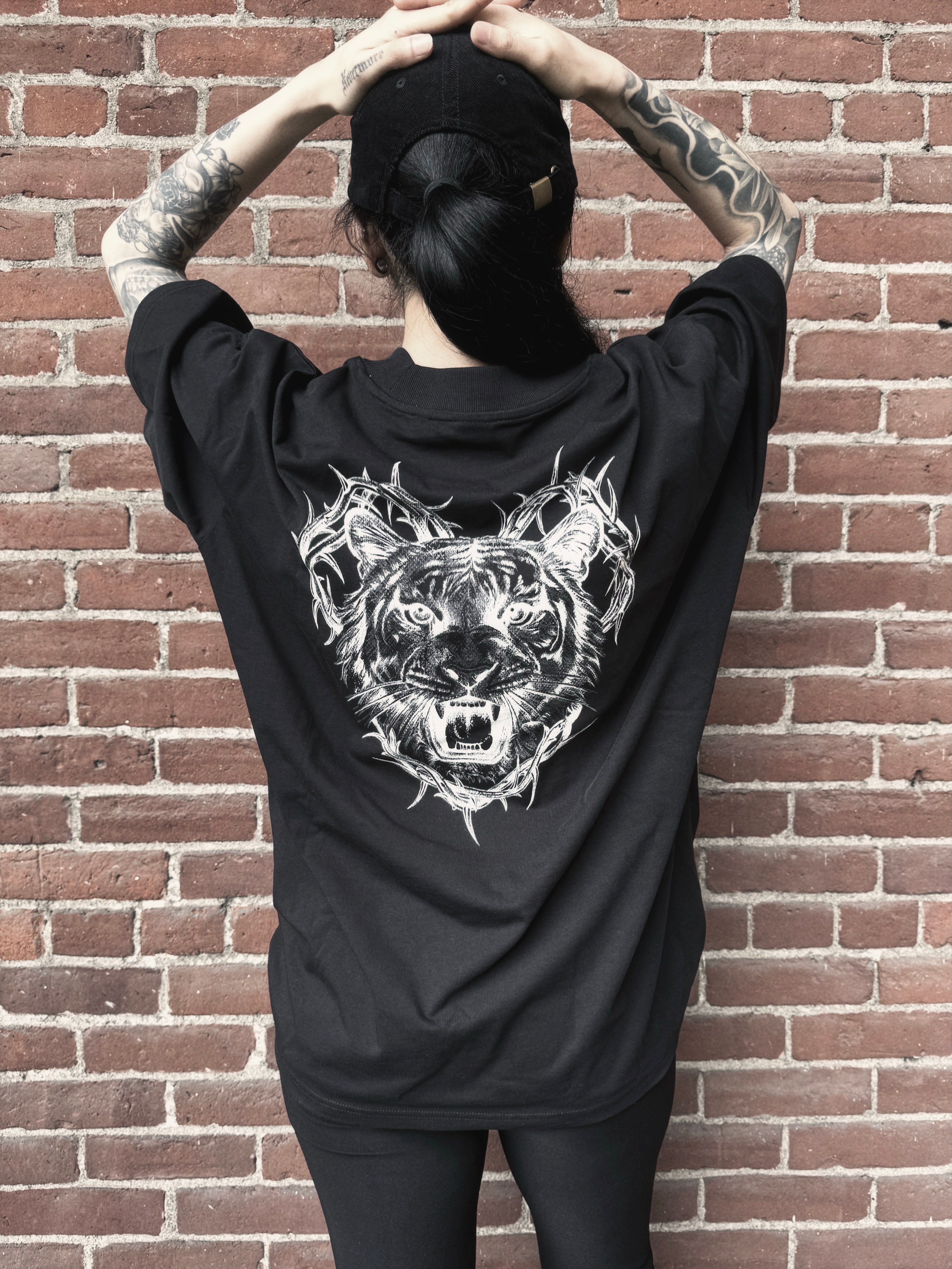 Inverted Tiger & Thorns - Oversized High Neck Organic