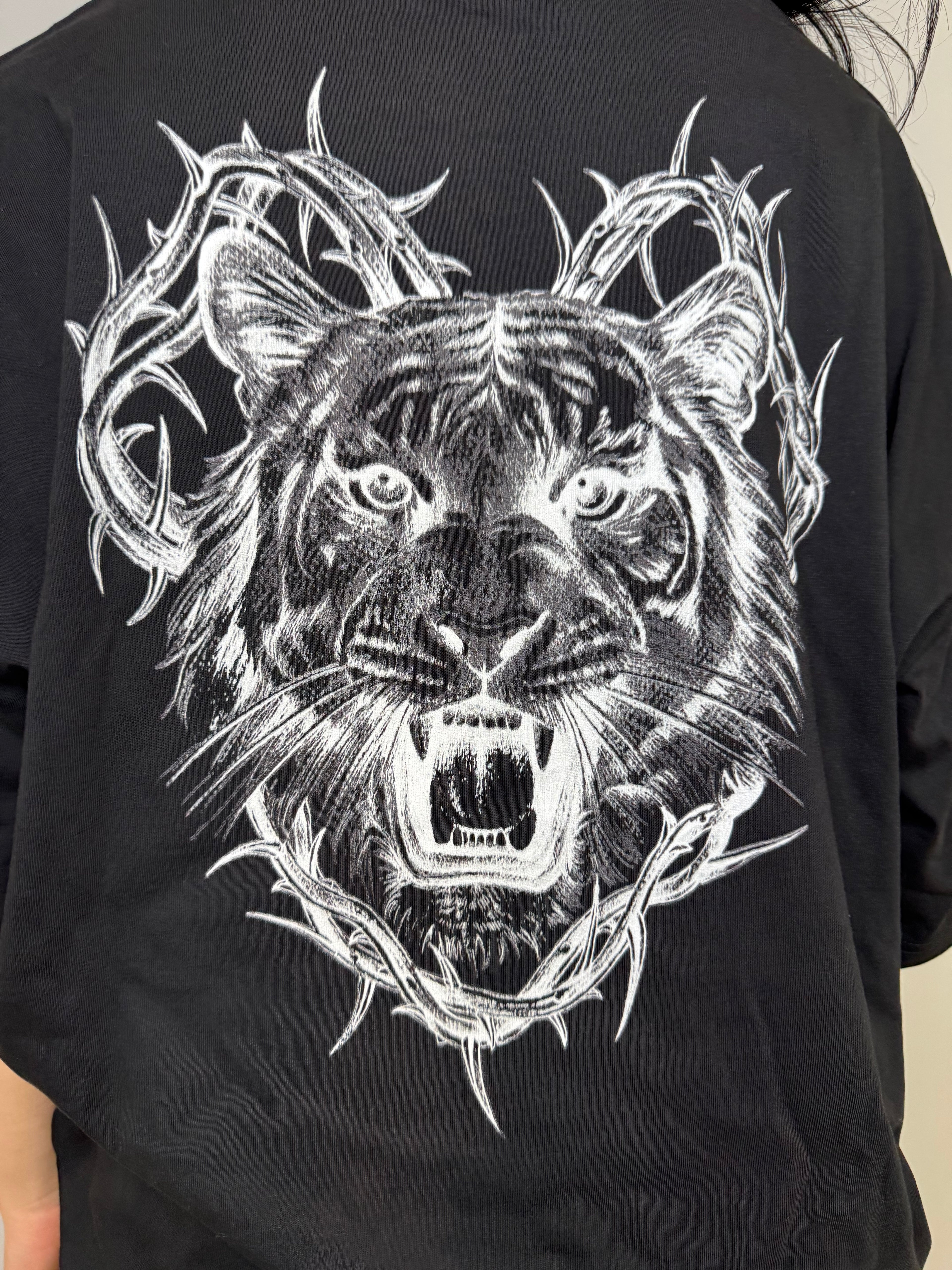 Inverted Tiger & Thorns - Oversized High Neck Organic